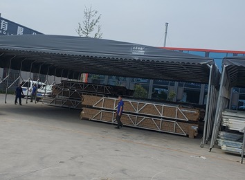 多功能推拉篷：适用于公司仓储、大排档等多地，可伸缩操作便捷又省空间