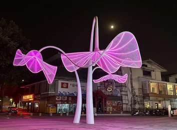 灯光雕塑：动静结合焕新雕塑艺术，点亮现代城市夜景，大型之作适配广场景区