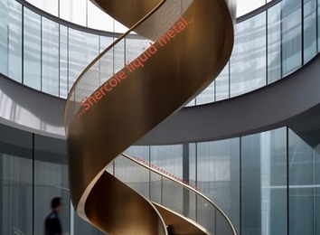 奢蔻液态金属楼梯：独特外观质感兼具耐久性，虽制作复杂成本高，却成空间装饰焦点