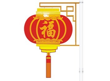 800mm LED平面灯笼，搭配福字与流苏，造型美观，点亮节日氛围！