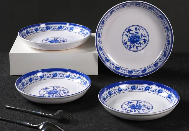 密胺餐具白青花系列