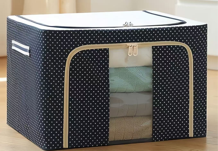 红蓝波点收纳箱