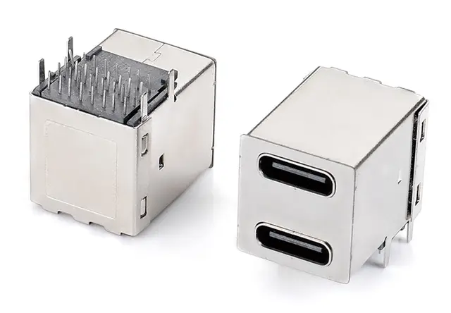 TYPE-C16P母座双层32P四脚插板DIP连接器