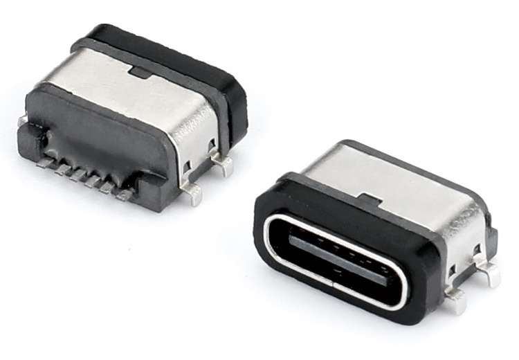 防水TYPE-C F6P板上四脚插板SMT7.85L