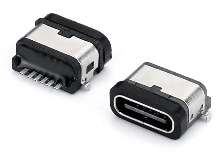 防水TYPE-C F6P沉板0.55四脚插板SMT 8.2L