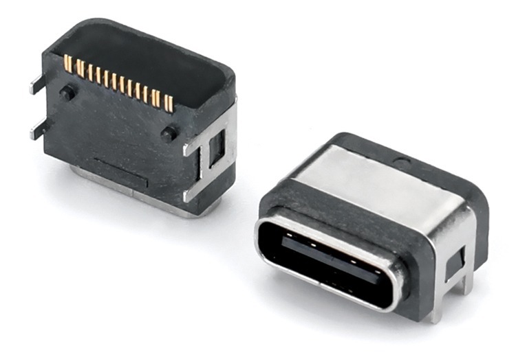 防水TYPE-C F16P板上四脚插板SMT7.85L