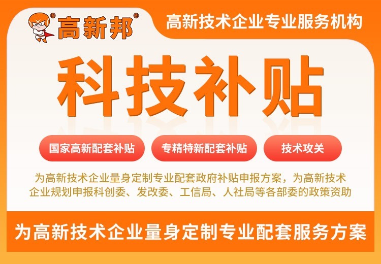为高新技术企业定制政府补贴申报方案，涵盖国家高新、专精特新等多类项目
