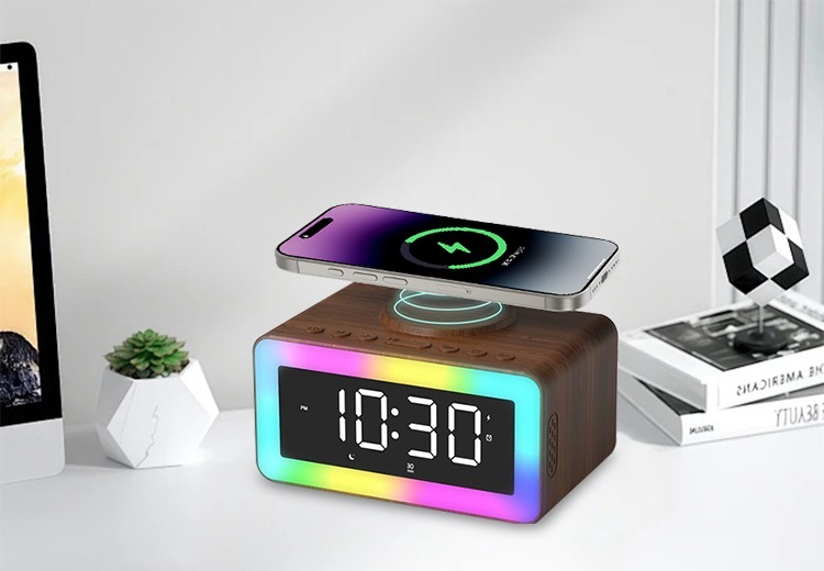 H9小夜灯时钟无线充音箱