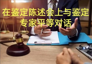 在鉴定陈述会上与鉴定专家平等对话