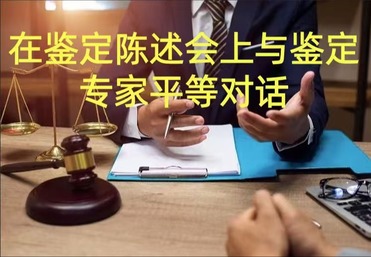 在鉴定陈述会上与鉴定专家平等对话