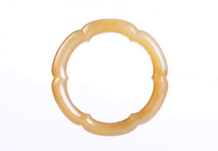 和田玉 内外连六瓣围圈形