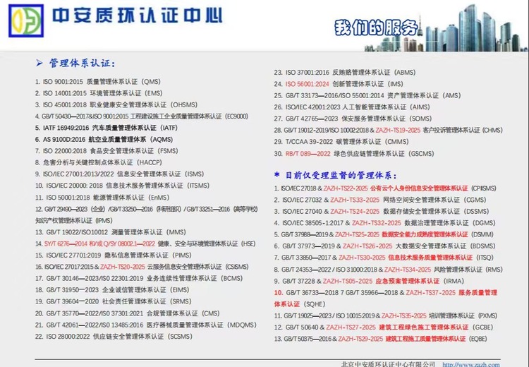 食品管理体系认证