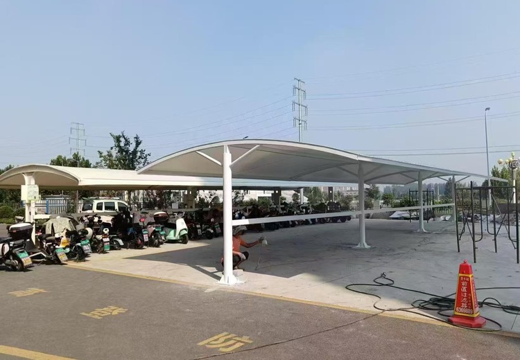 膜结构电动车充电车棚