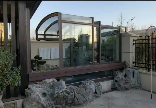 移动鱼池棚案例沂水水岸华庭鱼池