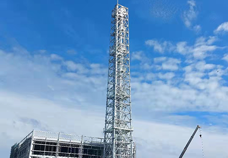 三角或多边格构式塔架烟囱：多材质可选，防腐耐用，施工快，适配复杂场地，助力环保达标
