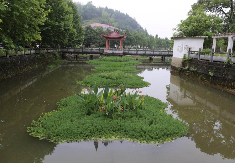 江西九龙河道浮岛施工案例
