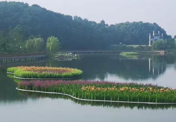 岳阳蛇皮套公园浮岛施工案例