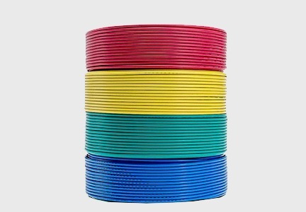 同强科技公司定制线缆产品：四色区分，红墙正、黄地正、蓝墙负、绿地负，每卷 100 米