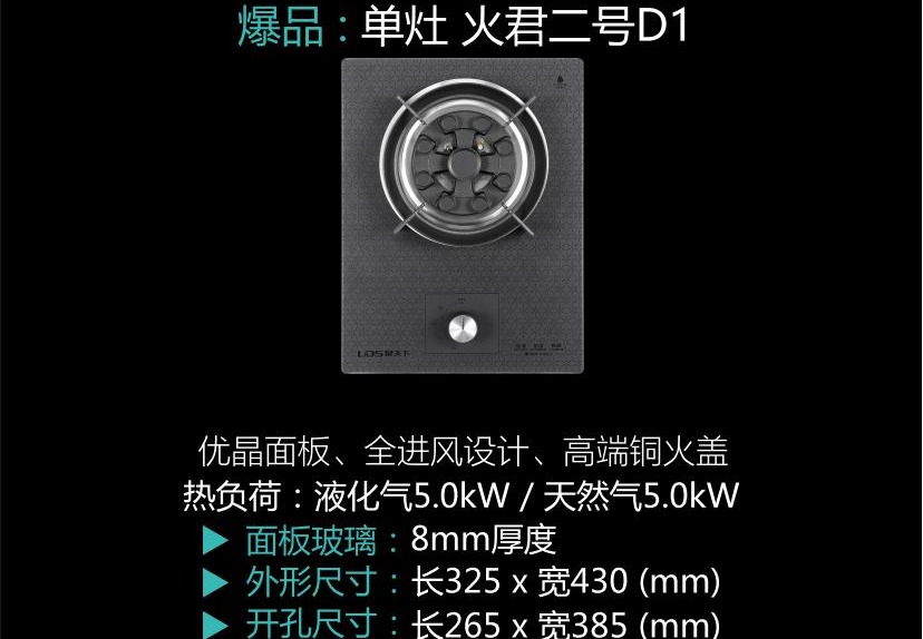 泉天下健康灶单灶 火君二号D1