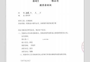 境内公司股东会议决议（TO 发改委、商务部）