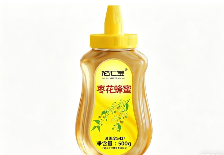 花汇宝500g枣花蜂蜜来袭，大尖嘴瓶设计，方便实用，品质之选！