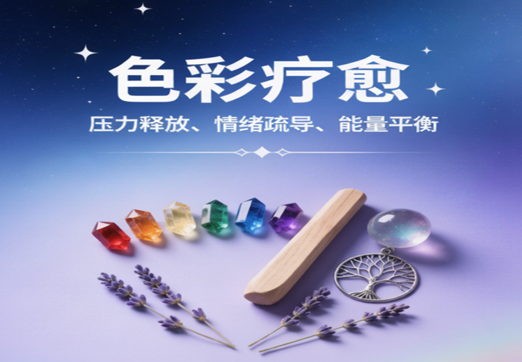 专业疗愈师巧用水晶能量场与色彩疗愈，为顾客释放压力、疏导情绪，实现身心能量平衡