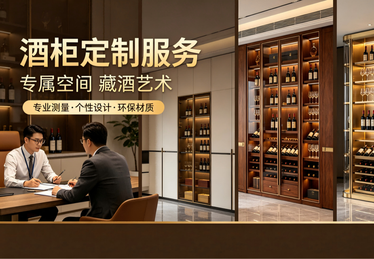 量身定制专属酒柜，解决尺寸功能风格痛点，适配多场景，一站式服务打造品酒仪式感