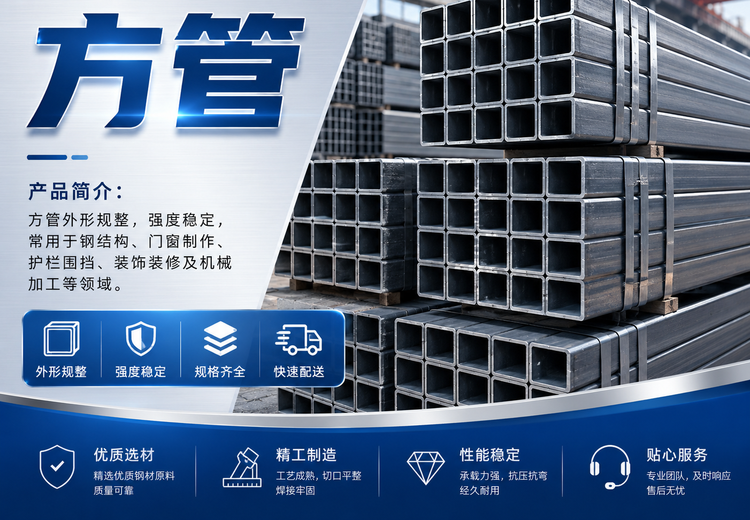 方管产品详情：适用多场景，常见标准、材质与采购说明