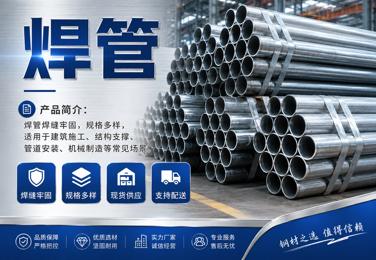 焊管产品详情：规格多样用途广，常见标准、材质及采购要点介绍