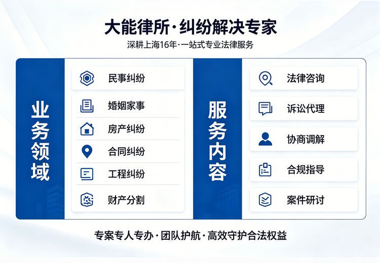 上海大能律所：16年深耕沪上，一站式专业法律服务，多领域护航客户权益