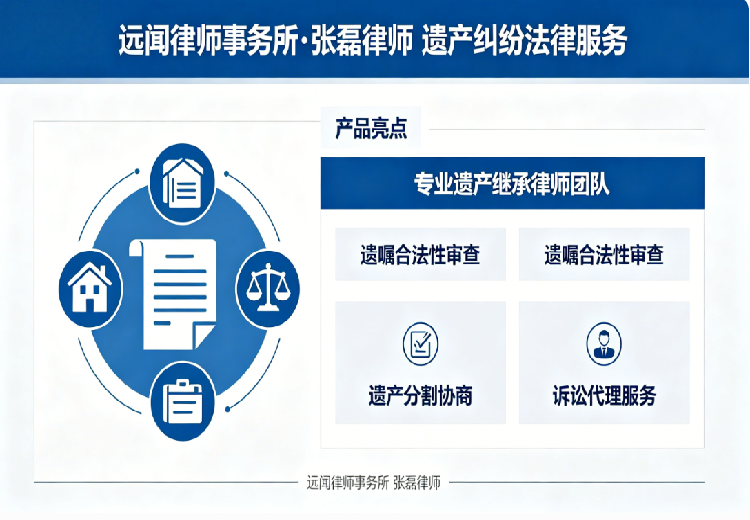 远闻张磊律师：专注遗产纠纷，全类服务，先调后诉，全程专属跟进守权益