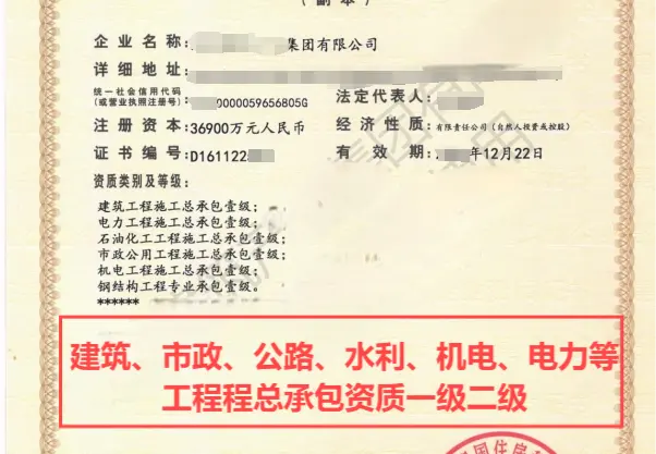 工程施工-甲级工程资质合作分公司