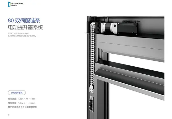 EVkong80双伺服链条电动提升窗系统