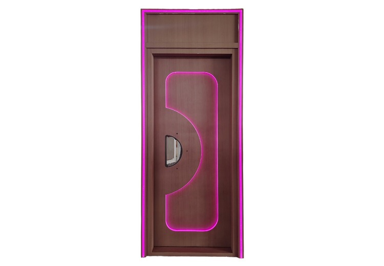 全钢灯带发光磁性密封隔音门：隔音安防颜值兼备，适用于多元商用场景