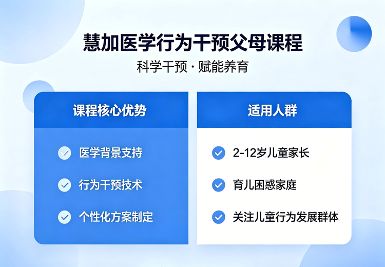 慧加医学行为干预父母课程：3 - 10岁多动症儿童家长的科学带娃指南