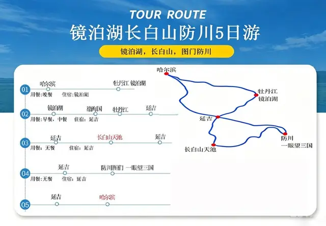 镜泊湖-长白山-防川5日游