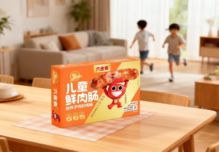 六金食儿童黑胡椒鲜肉肠：严选原料锁鲜，胡椒提味，全家适配独立包装