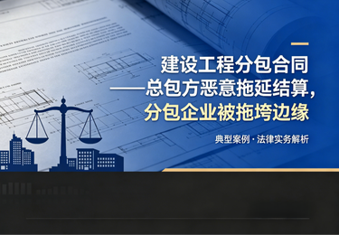 建设工程分包合同——总包方恶意拖延结算，分包企业被拖垮边缘