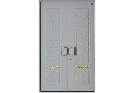轴式装甲门：6MM铝板精雕外饰，12MM多层实木内饰，安全实用之选