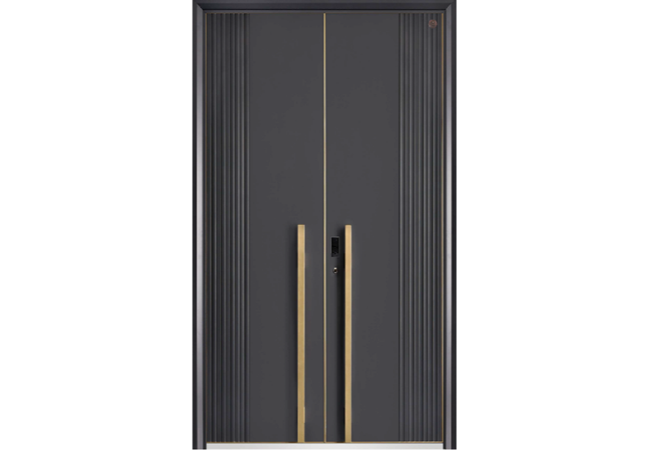铝木装甲门工艺精品：6MM精雕铝板外饰，9MM多层实木内饰，安全实用之选