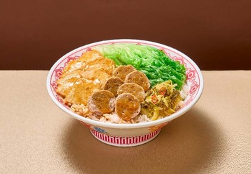 酸菜肉卷牛丸饭