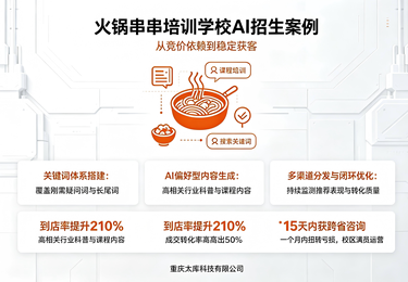 火锅串串培训学校——AI搜索撬动招生困局，到店率提升210%