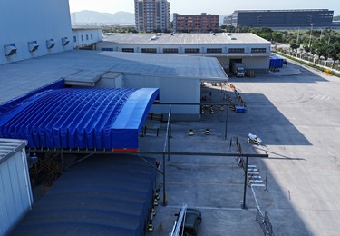 工业园区架空悬空电动推拉仓储篷