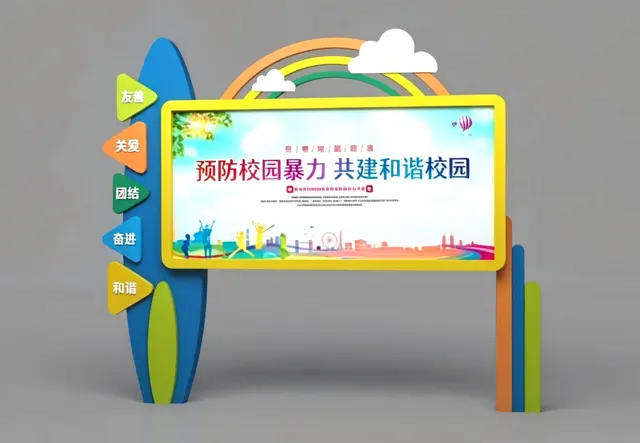 彩虹童趣校园安全宣传栏