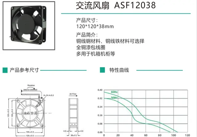 交流风扇 ASF12038