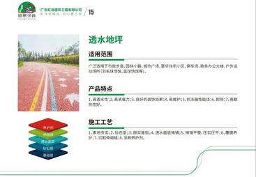 透水地坪+彩色胶粘石路面