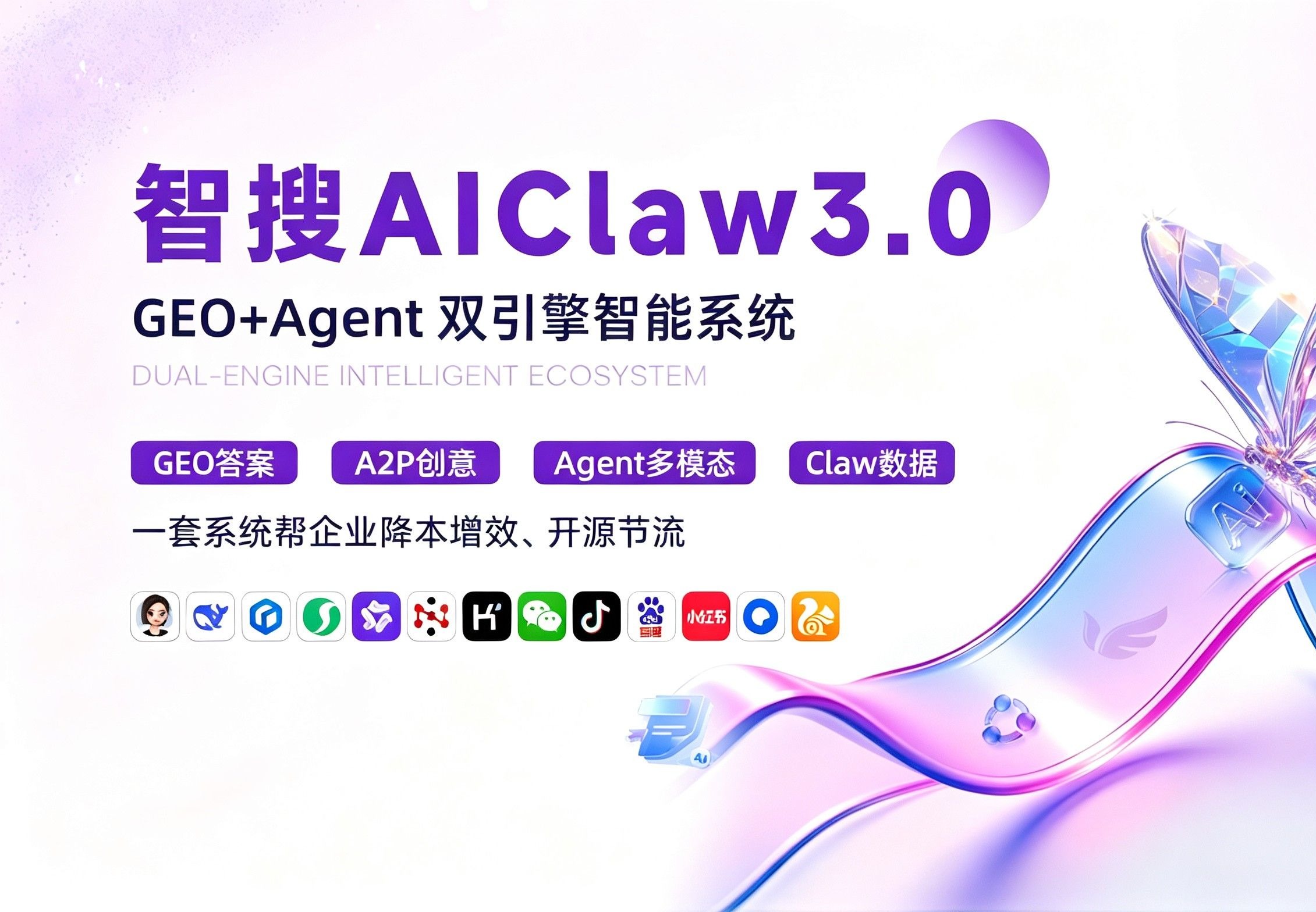 AI Claw 3.0 （GEO+Agent）平台框架图