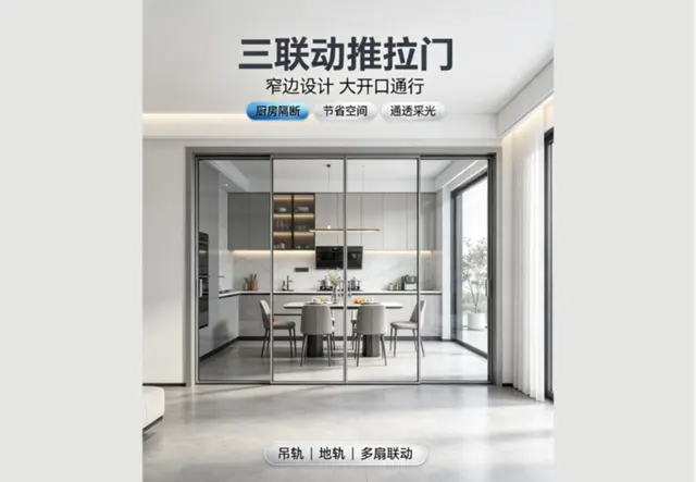 三联动推拉门