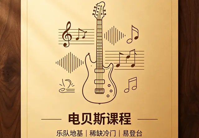 电贝斯课程【潮流摇滚｜舞台炸裂、乐队 C 位】