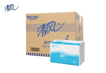 北京市清风  擦手纸商用三折200抽20包酒店卫生间酒店抽取纸巾整